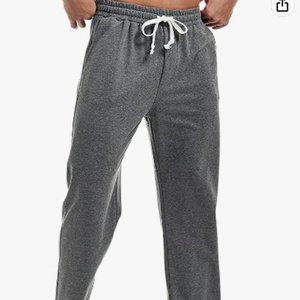 Athletic Pants Open Bottom Running Sweatpants Straight Leg Casual Joggers